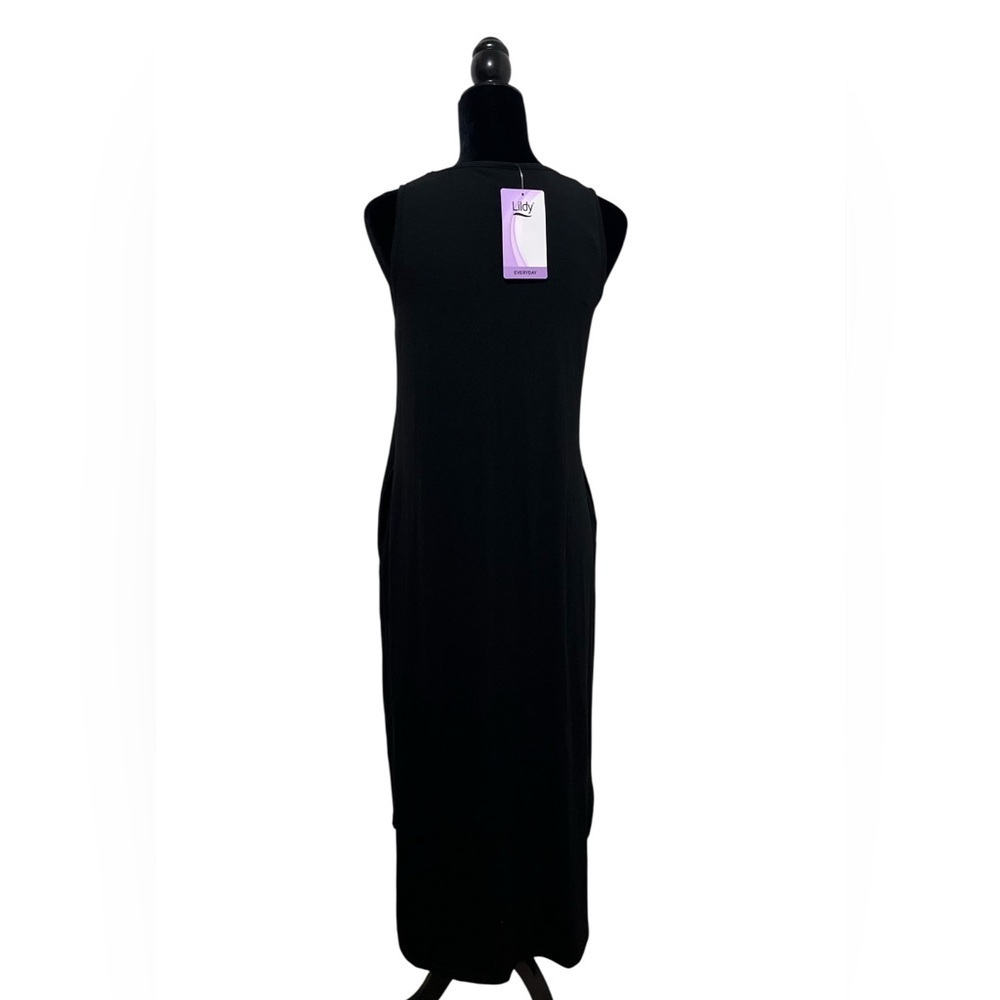 NWT Lildy Solid Shirt Tail Dress Black Size S-M - Picture 9 of 12